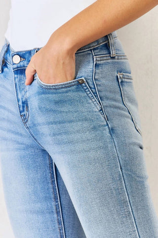Trendsi - Women's Kancan Full Size Mid Rise Y2k Slit Bootcut Jeans