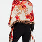 INC International Concepts Pashmina Feminina Leopardo Floral Vermelha Tamanho Regular