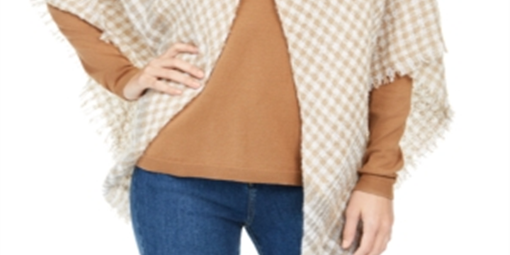 Charter Club Mini Cachecol Xadrez Feminino Marrom Tamanho Regular