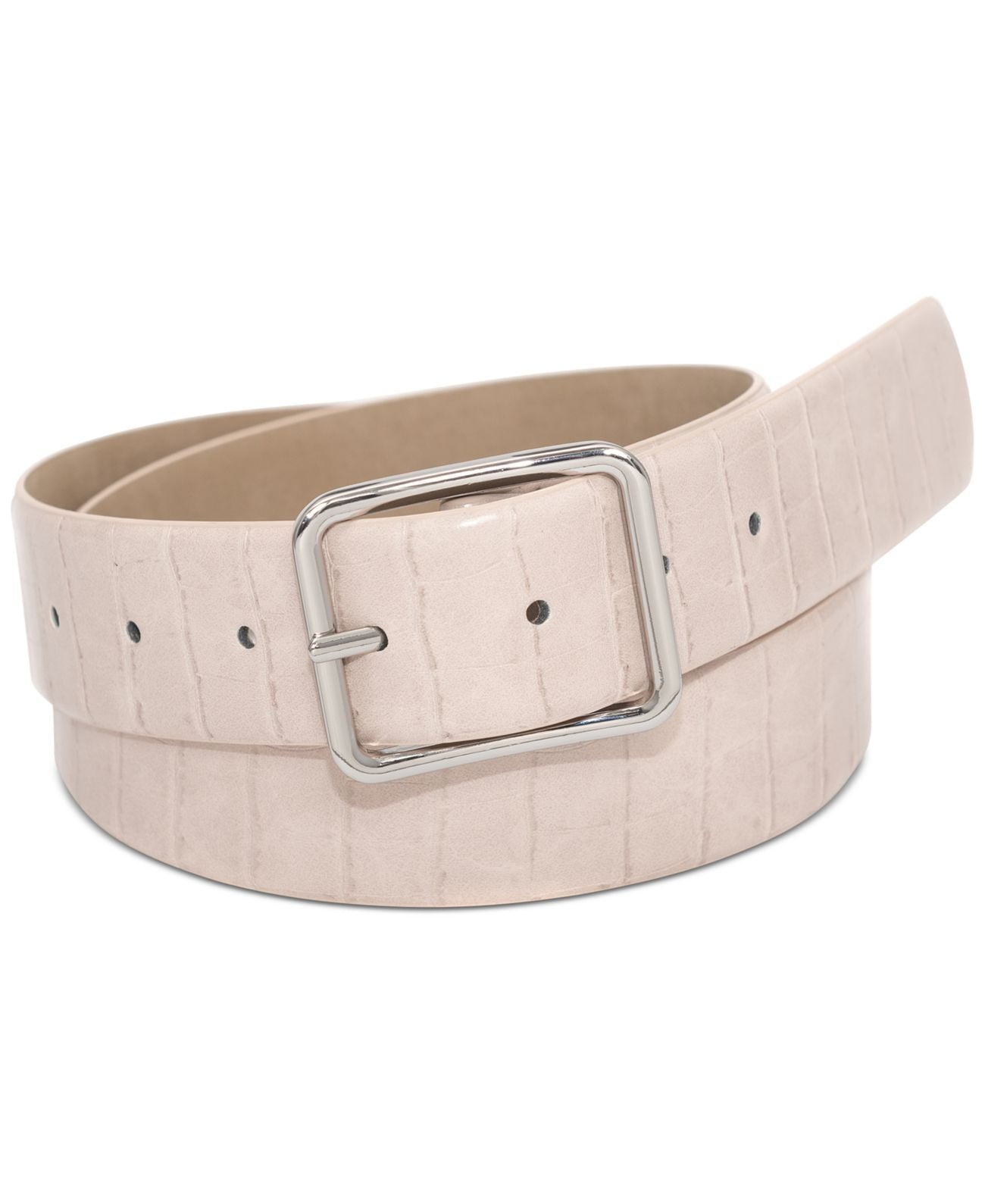 Cinto feminino com painel em relevo de crocodilo INC International Concepts, bege, tamanho pequeno