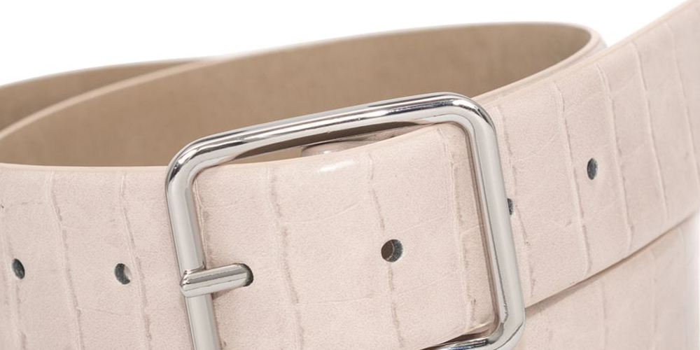 Cinto feminino com painel em relevo de crocodilo INC International Concepts, bege, tamanho pequeno