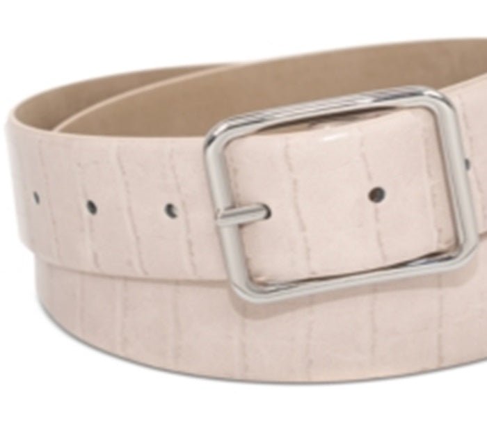 Cinto feminino com painel em relevo de crocodilo INC International Concepts, bege, tamanho grande