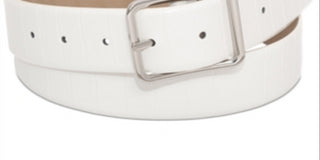 Cinto feminino com painel em relevo de crocodilo da INC International Concepts, branco, tamanho extragrande