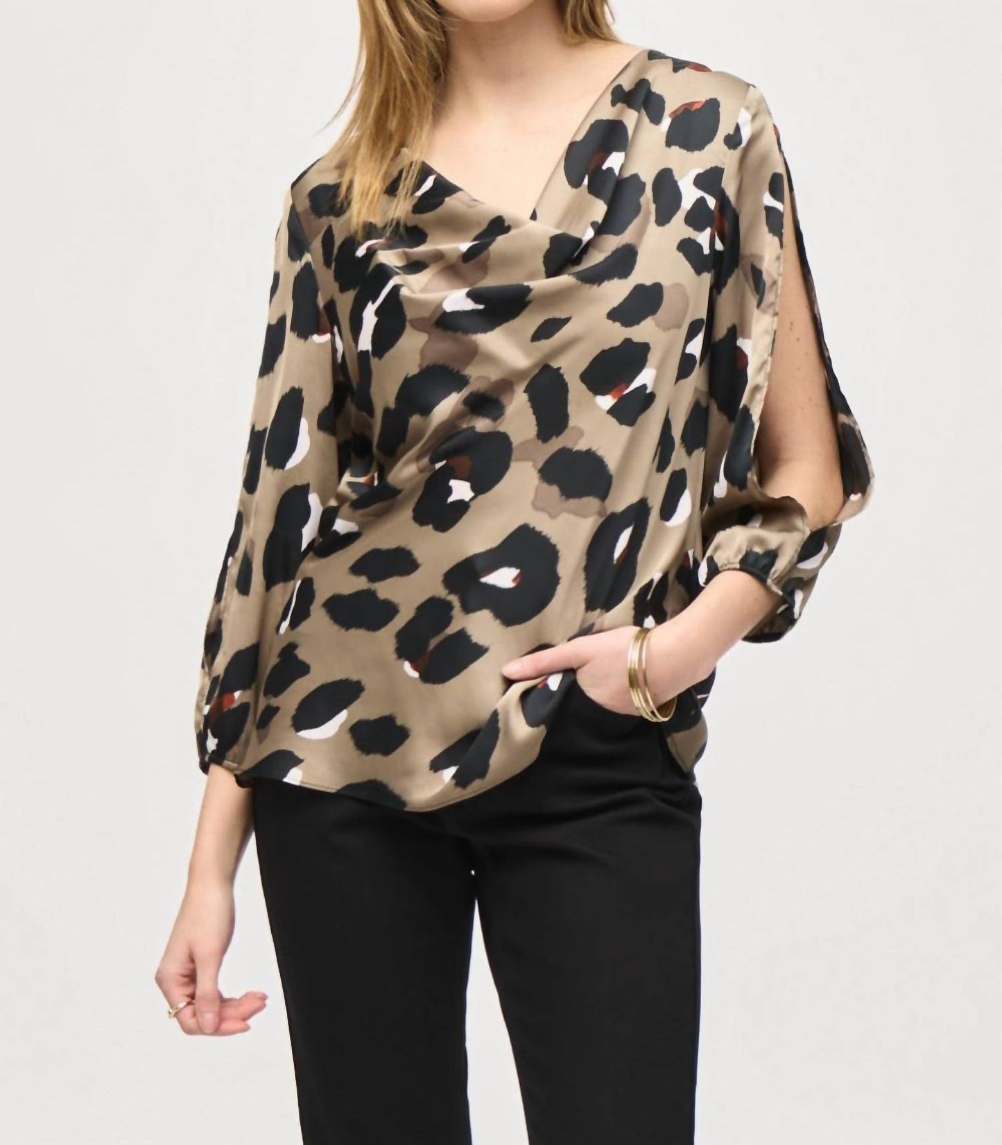 Joseph Ribkoff - Satin Animal Print Top