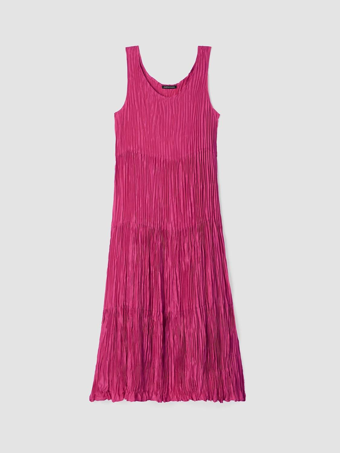 Eileen Fisher - Vestido de seda amassada em camadas