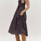 Entro - Floral Print Self Tie Midi Dress