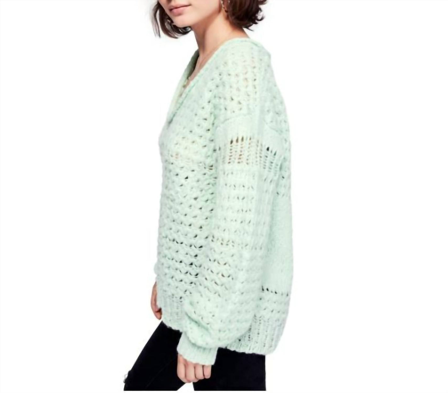 Free People - Wool Blend Crochet Sweater