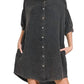Trendsi - Zenana Washed Double Gauze Button Down Shirt Dress