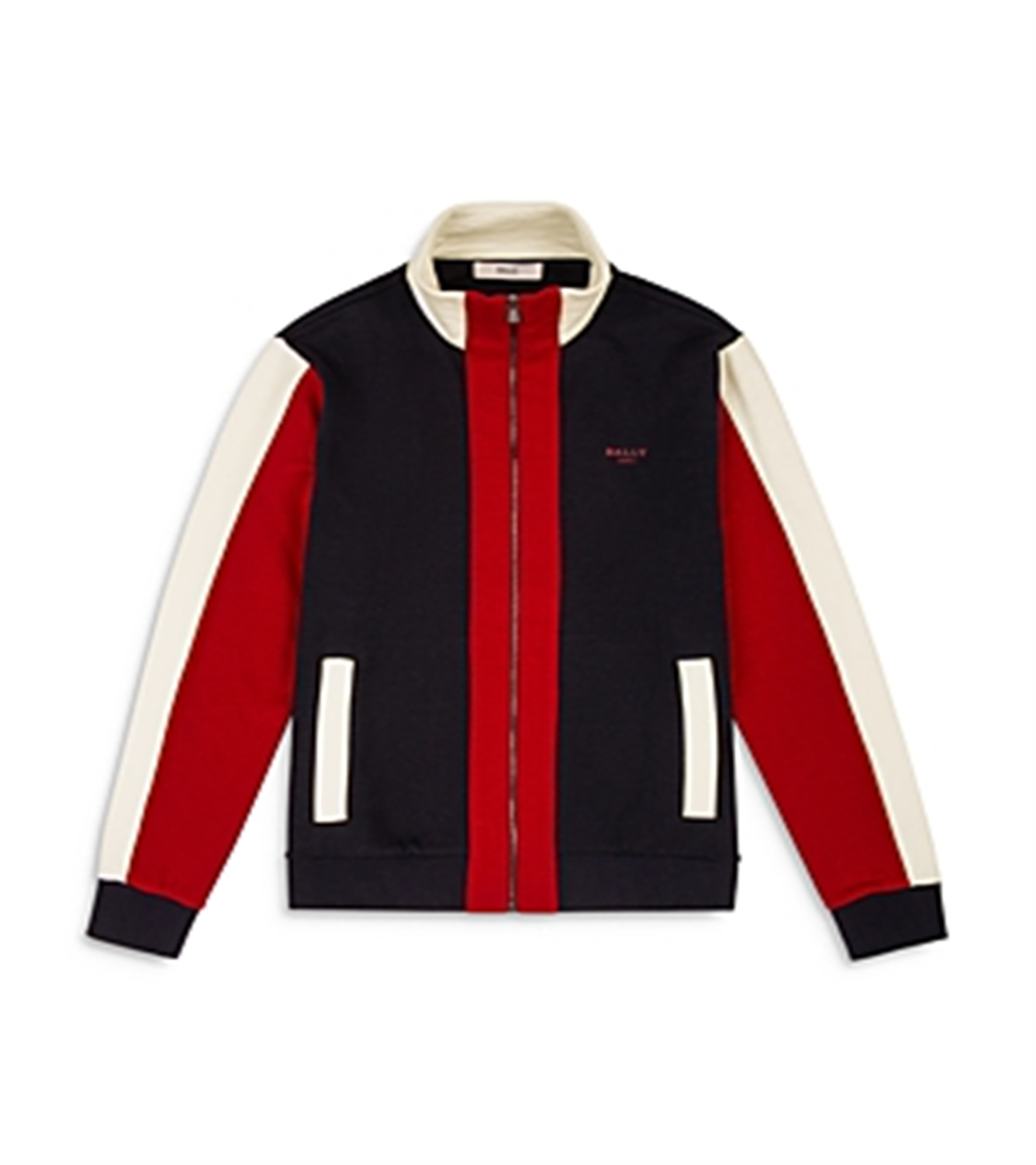 Jaqueta Bally Masculina de Algodão Color Blocked Vermelha Tamanho Médio