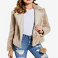 Jaqueta reversível GUESS Mix Media feminina, marrom, tamanho médio