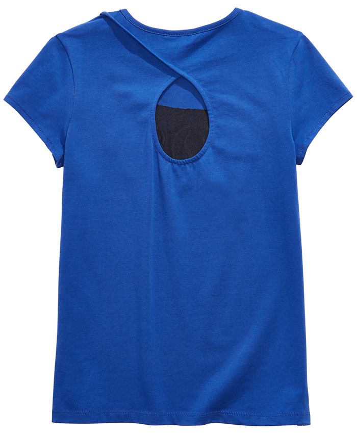 Camiseta GUESS Big Girl's 1981 com strass, azul, tamanho médio