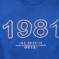 Camiseta GUESS Big Girl's 1981 com strass, azul, tamanho médio