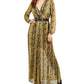 Vestido longo feminino Guss Maya amarelo tamanho grande