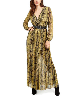 Guess Women's Maya Maxi Dress Yellow Size Large