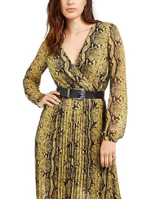 Vestido longo feminino Guss Maya amarelo tamanho grande