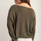 Ee:Some - Solid Boat Neck Dolman Sleeve Sweater