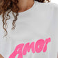 Camiseta feminina GUESS J Balvin Cotton Amour Graphic, branca, tamanho grande