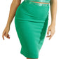 Vestido feminino GUESS Armelle 2 peças canelado em malha verde tamanho grande