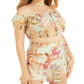 GUESS Polina Estampada Cropped Top Feminino Verde Tamanho X-S