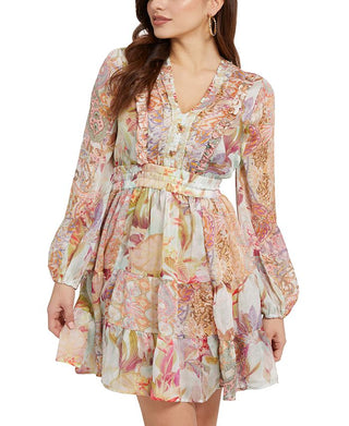 GUESS Women's Primrose Dress Yellow Size X-Large
