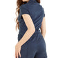 Macacão feminino GUESS Gemma com zíper frontal, azul, tamanho pequeno