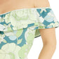 Blusa estampada com babados GUESS Veronika feminina, verde, tamanho médio