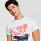 Camiseta gráfica Cruisin masculina GUESS, branca, tamanho XX-G