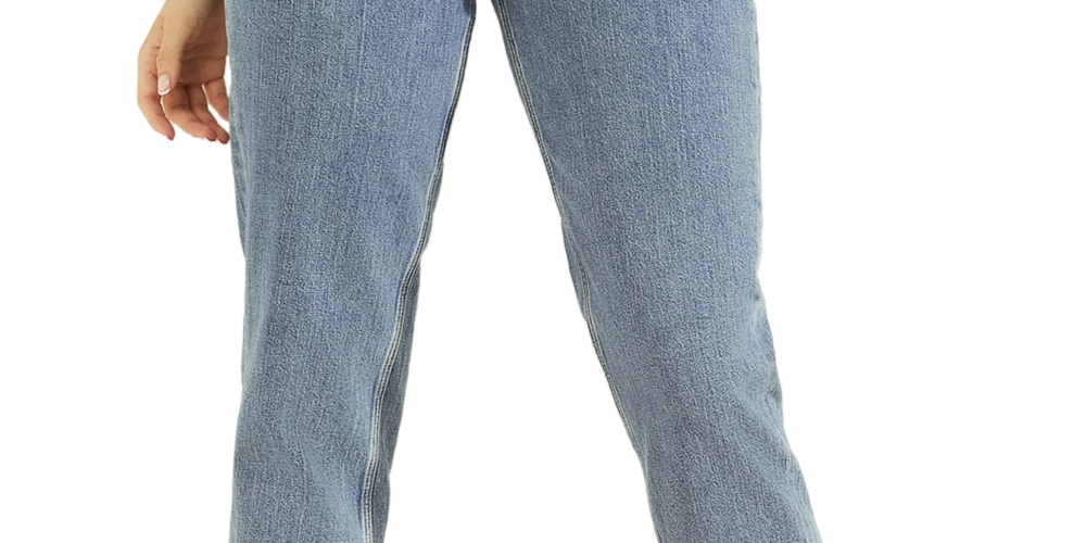 Calça jeans feminina GUESS de cintura alta, azul, tamanho 28x27