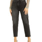 Calça jeans feminina GUESS de cintura alta, preta, tamanho 29x27