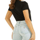 Camiseta feminina GUESS com estampa de tigre, preta, tamanho médio