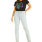 Camiseta feminina GUESS com estampa de tigre, preta, tamanho médio