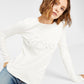 Suéter feminino GUESS com logo Liliane e manga comprida, branco, tamanho grande