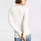 Suéter feminino GUESS com logo Liliane e manga comprida, branco, tamanho grande