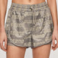 Shorts GUESS com estampa de logotipo feminino, cinza, tamanho médio