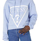 GUESS Moletom com capuz feminino com estampa gráfica roxa tamanho grande