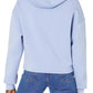 GUESS Moletom com capuz feminino com estampa gráfica roxa tamanho grande