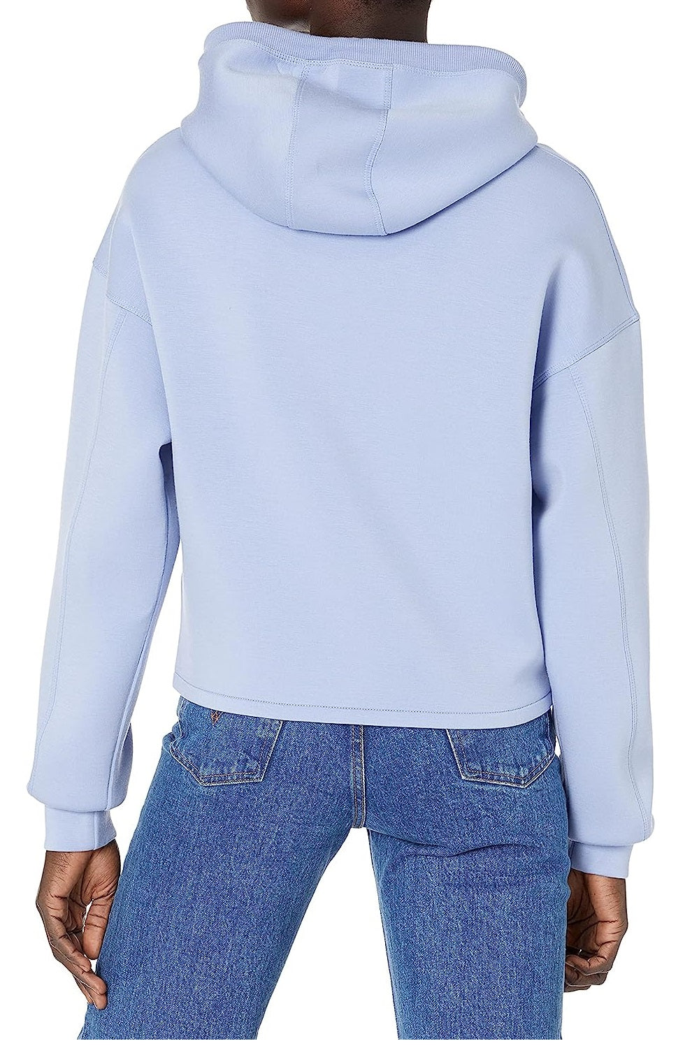 GUESS Moletom com capuz feminino com estampa gráfica roxa tamanho grande