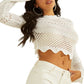 Suéter de malha aberta GUESS Annie feminino, branco, tamanho pequeno