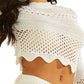 Suéter de malha aberta GUESS Annie feminino, branco, tamanho pequeno