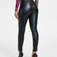 Leggings GUESS Priscilla de couro sintético feminino, preta, tamanho médio