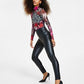Leggings GUESS Priscilla de couro sintético feminino, preta, tamanho médio
