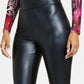 Leggings GUESS Priscilla de couro sintético feminino, preta, tamanho grande