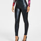 Leggings GUESS Priscilla de couro sintético feminino, preta, tamanho grande