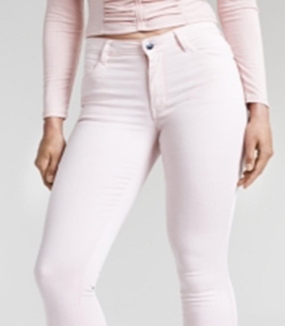 Calça skinny feminina GUESS Sexy Curve de cintura média, rosa, tamanho 26