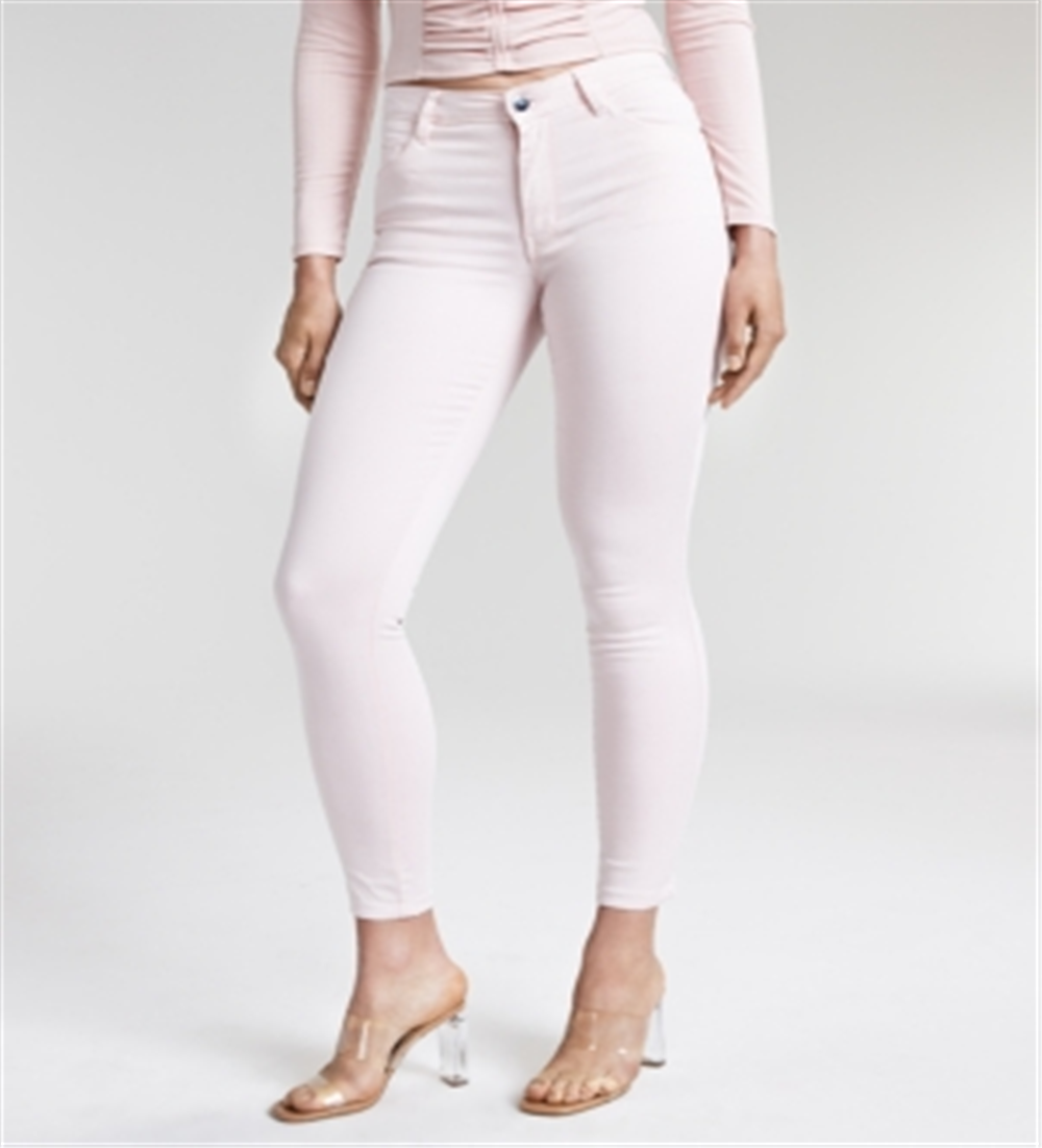 Calça skinny feminina GUESS Sexy Curve de cintura média, rosa, tamanho 26