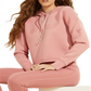 Guess Moletom feminino com capuz e estampa gráfica rosa tamanho XS