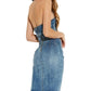 Vestido jeans feminino GUESS Christie azul tamanho grande