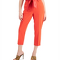 Calça curta com cinto e estampa Hope Cotton da GUESS para mulheres, vermelha, tamanho pequeno
