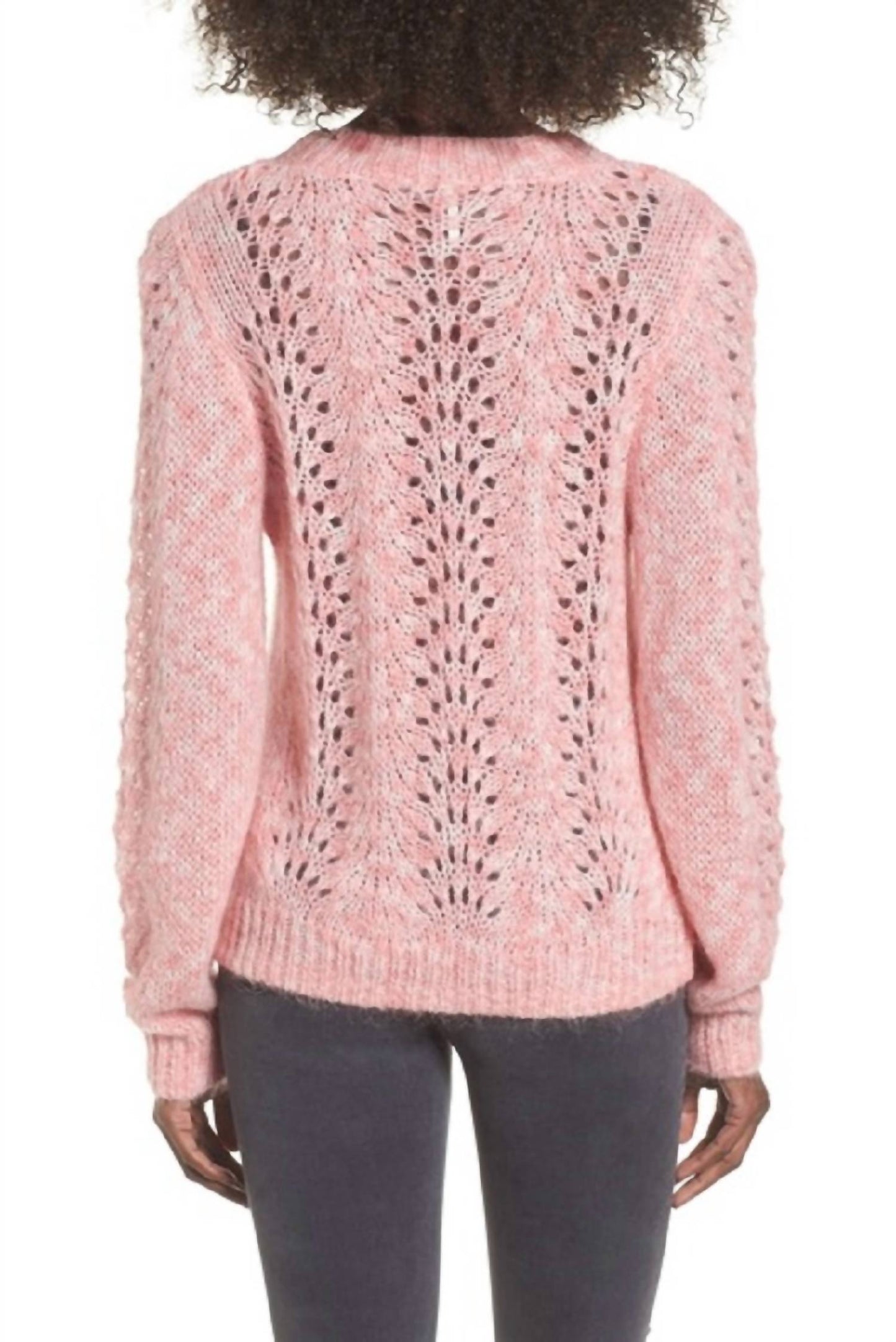 Topshop - Strawberry Open Knit Mohair Angora Sweater