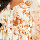 Blusa feminina GUESS Hera com estampa de manga balão e decote em V, branca, tamanho X-G